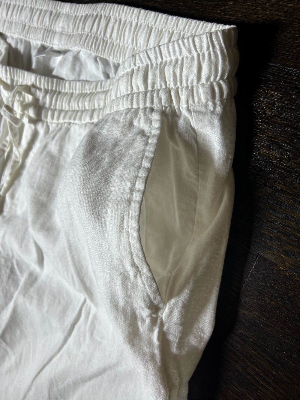 Old Navy Bright White High-Waisted Linen Blend Super Wide Leg Pants Large - Picture 5 of 9